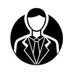Professional business man profile icon symbol silhouette in a circle