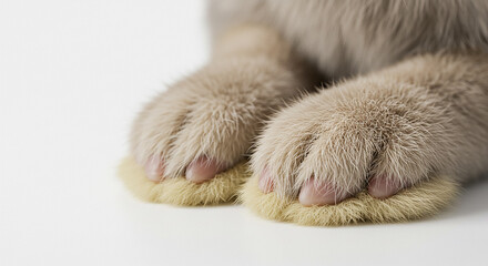 Obraz premium Close-up of Cat Paws with Soft and Furry Pads