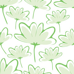 Exotic hand drawn flowers, seamless patterns with floral for fabric, textiles, clothing, wallpaper, cover, banner, interior decor, abstract backgrounds. Vector illustration.