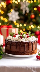 Festive Chocolate Christmas Cake