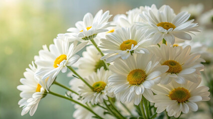 Obraz premium Fresh White Daisy Flowers in Bloom