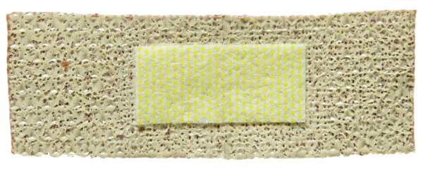 PNG bandage with a yellow polka dot pattern.