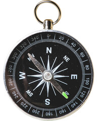 PNG black and silver compass against a black background. © freelancerhamza65