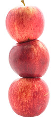 PNG Three Red Apples Stacked in Perfect Balance. 