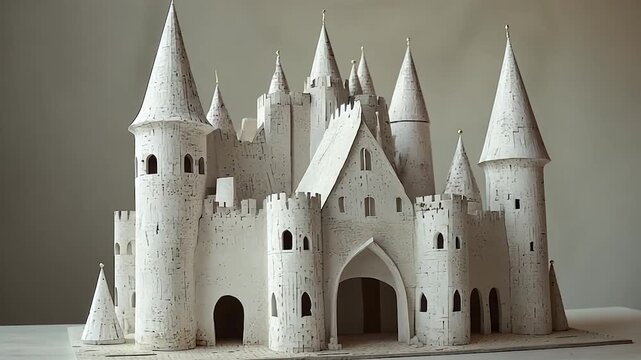 Detailed white castle model