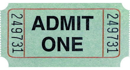 PNG Vintage Green Admit One Ticket.
