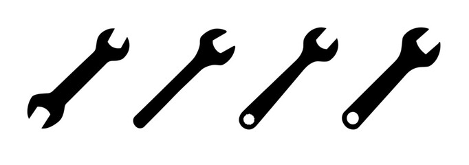 wrench silhouettes, tools for mechanical work