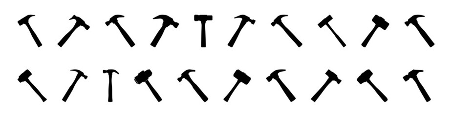  black hammers silhouette equipment tool