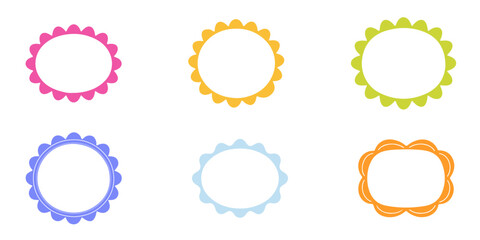 Colorful design frame sets with scalloped edge