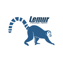 Lemur logo design vector. Silhouette Lemur Template Illustration