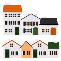 Set of compositions of European houses in a row