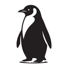 Charming black silhouette of a penguin standing proudly perfect for winter and wildlife designs