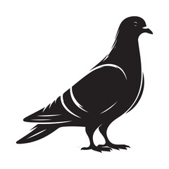 Elegant pigeon silhouette in flight vector graphic for design projects