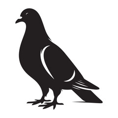 Simple and elegant silhouette of a pigeon in flight perfect for various design applications silhouette