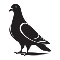 Elegant pigeon silhouette in flight clean vector design