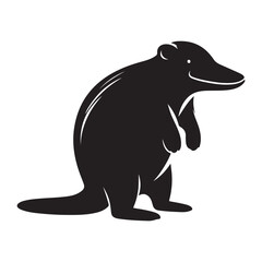 Distinctive silhouette of a platypus in a clean vector design