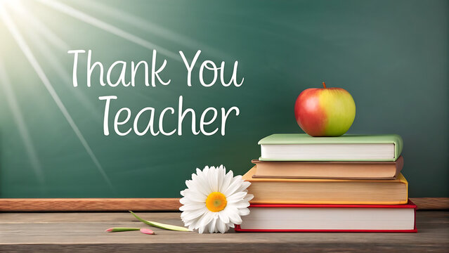 Back to school concept with an apple and stack of books on a classroom desk - Powered by Adobe