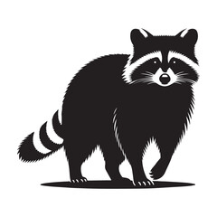 Stylized silhouette of a raccoon in profile vector art