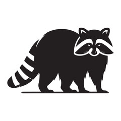 Distinctive silhouette of a raccoon in profile perfect for wildlife and nature designs
