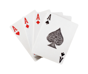 Card game action poker table playing cards strategy isolated on transparent background, png
