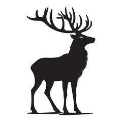 Elegant reindeer silhouette for festive winter designs