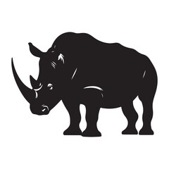 Powerful rhinoceros silhouette with a distinctive outline design