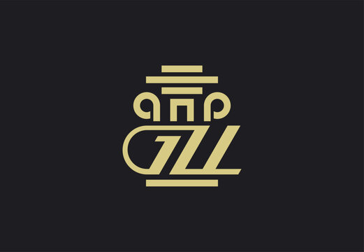 Elegant Law Firm Logo with Column and Initials GZ