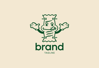 Happy Cartoon Food Mascot Logo