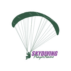 Skydiving logo design vector. Silhouette Skydiving Player Template Illustration