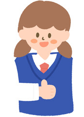 최고 따봉하는 교복 입은 학생