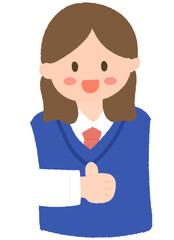 최고 따봉하는 교복 입은 학생