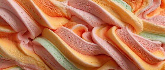 Colorful multi flavor gelato -tutti fruitti full frame background banner detail. Close up of a surface texture of strawberry Ice cream	
