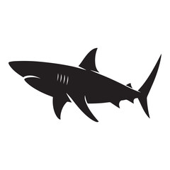 Dynamic shark silhouette in a bold clean vector design
