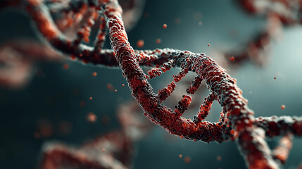 Detailed 3D Rendering of a DNA Helix
