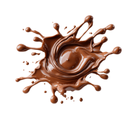 Dynamic chocolate splash action food isolated on transparent background, png