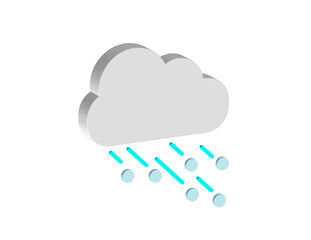 Simple illustration of a 3D icon of clouds with hail