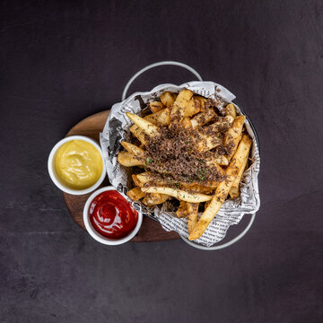 Crispy Fries with Dipping Sauces