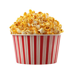 Delicious popcorn snack movie theatre food isolated on transparent background, png