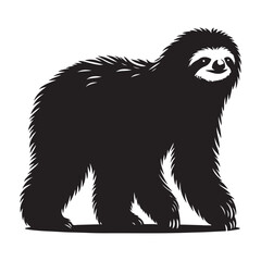 Charming silhouette of a sloth hanging from a branch ideal for nature and wildlife designs