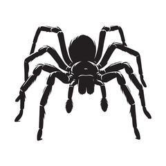 Detailed illustration of a spider in a classic silhouette style perfect for halloween or nature themes