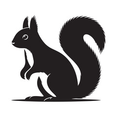 Charming silhouette of a squirrel in profile perfect for nature and wildlife designs