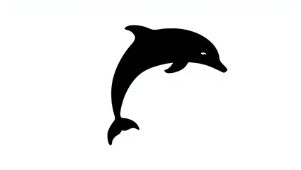 Fototapeta premium Black Dolphin Silhouette with Eye Detail