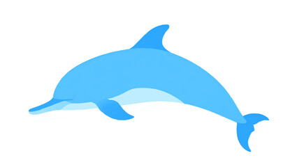 Fototapeta premium Blue Dolphin Cutout on White Background
