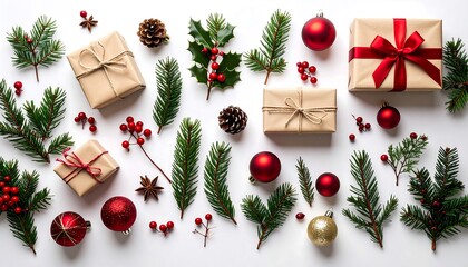 Festive Christmas gifts and ornaments
