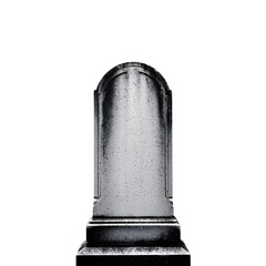 Isolated blank gravestone tombstone memorial stone cemetery headstone death monument gray