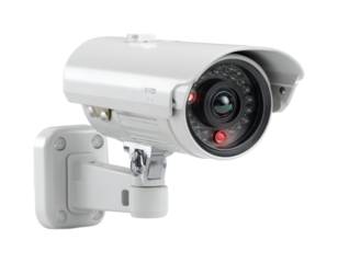 Surveillance camera installation urban area technology security isolated on transparent background, png