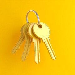 Gold keys on a keyring