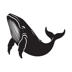 Majestic ocean whale silhouette for marine life designs
