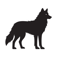  Wolf silhouette in motion vector art