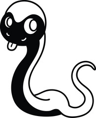 Fototapeta premium Cute Snake Head Vector Illustration